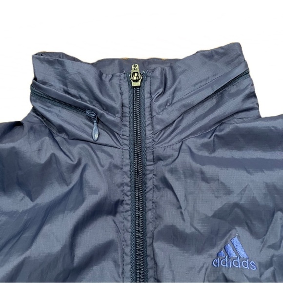 💨 Adidas Vintage Vented Windbreaker | Hidden Hood | Size Small | Navy | EUC - Picture 10 of 14